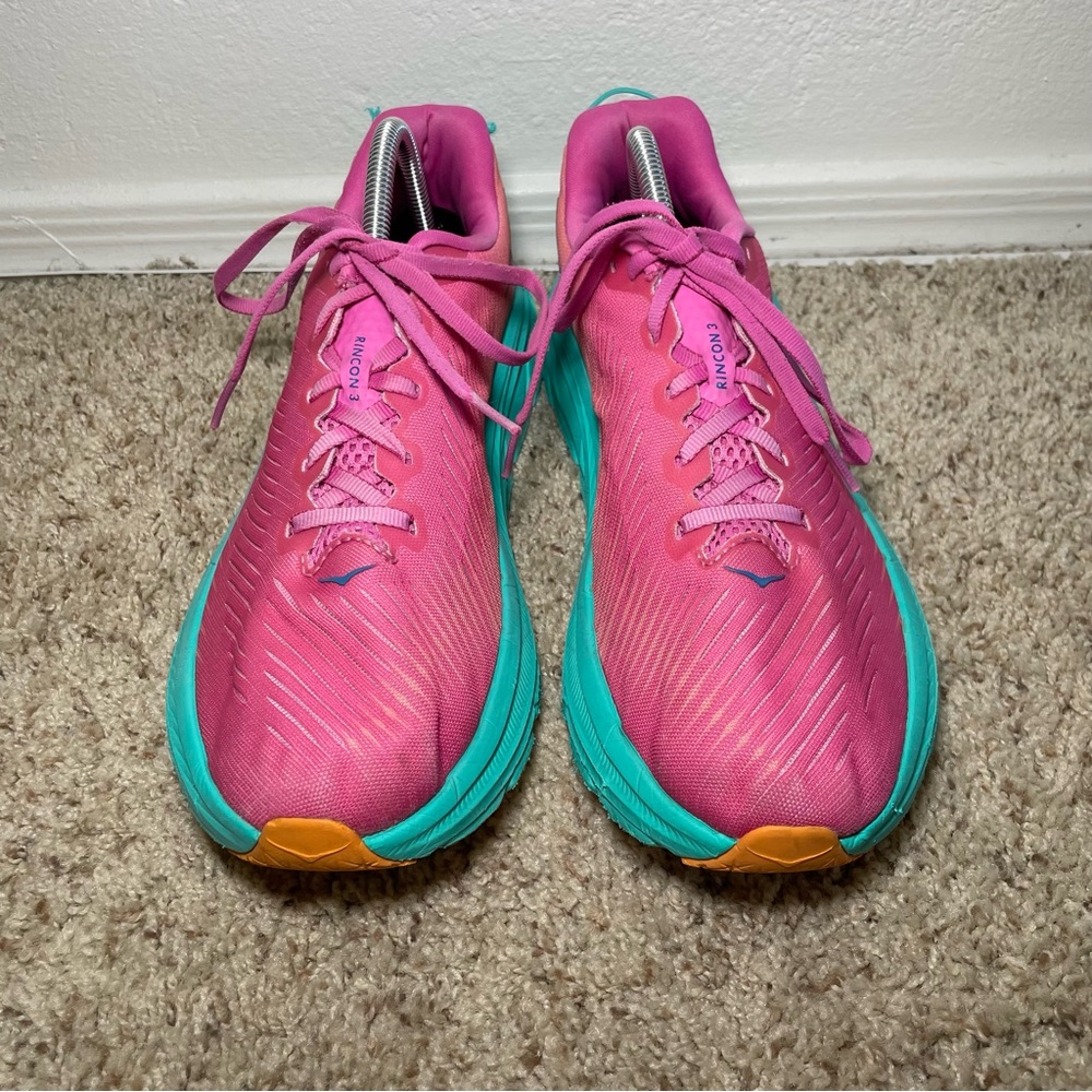 Hoka One One Rincon 3 Womens Phlox Pink Atlantis / Turquoise Sz 10.5B *SEE PICS* - Picture 3 of 9